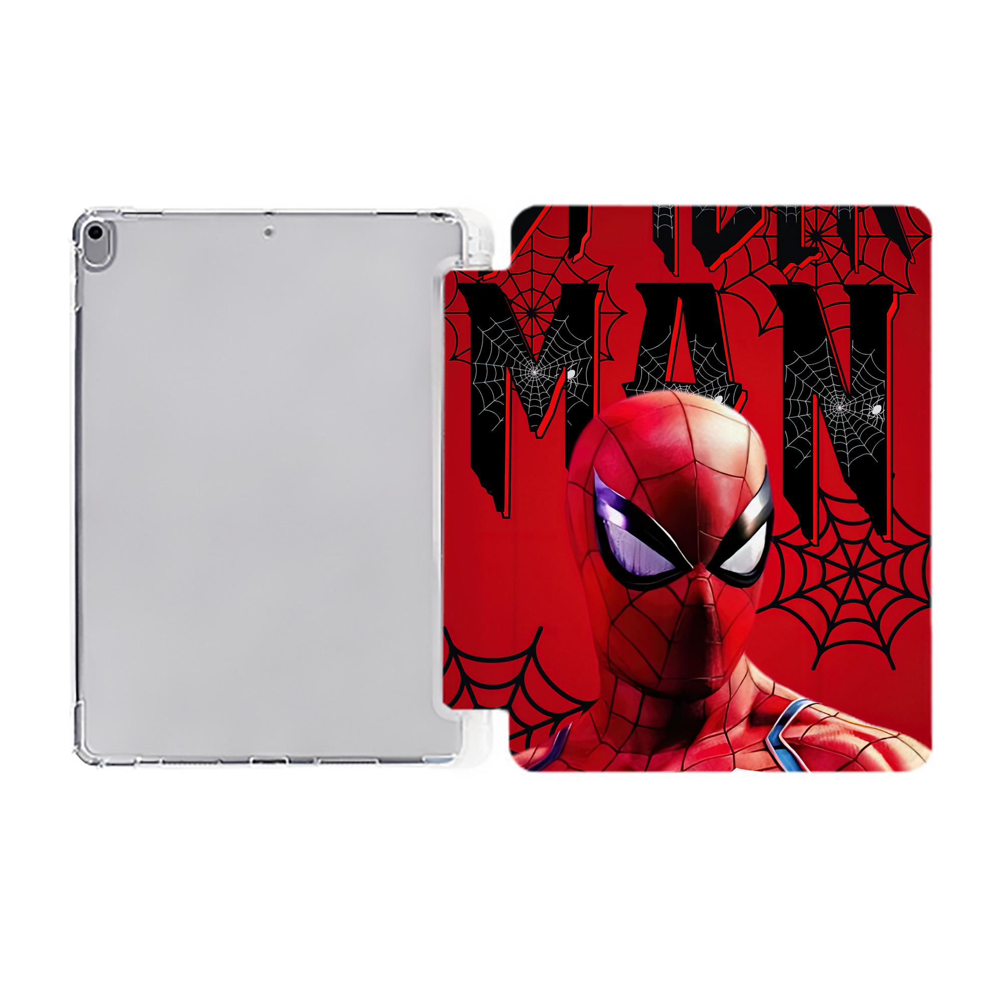 （画像用） Spider Man スパイダーマン IPad ケース ペン収納付き 三つ折りスタンド PUレザー×シリコン 対応機種9.5/10.5/10.9インチ